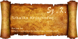 Szkalka Krisztofer névjegykártya